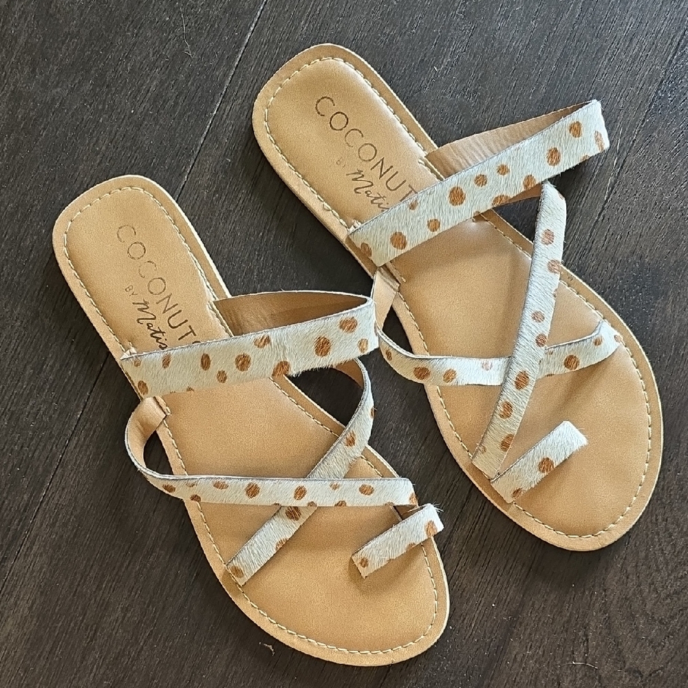 Coconuts by Matisse Polka Dot Sandals Cowhide